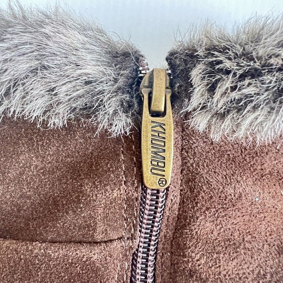 Khombu Lindsey Women's Size 7M Bootie Brown Suede Faux Fur Ankle Boot Zip - Picture 7 of 9